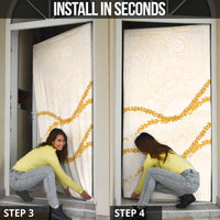 Aloha Lei Mikioi Door Cover Gold Polynesian Tribal Tatau Pattern LT9 - Polynesian Pride