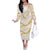 Aloha Lei Mikioi Family Matching Off The Shoulder Long Sleeve Dress and Hawaiian Shirt Gold Polynesian Tribal Tatau Pattern