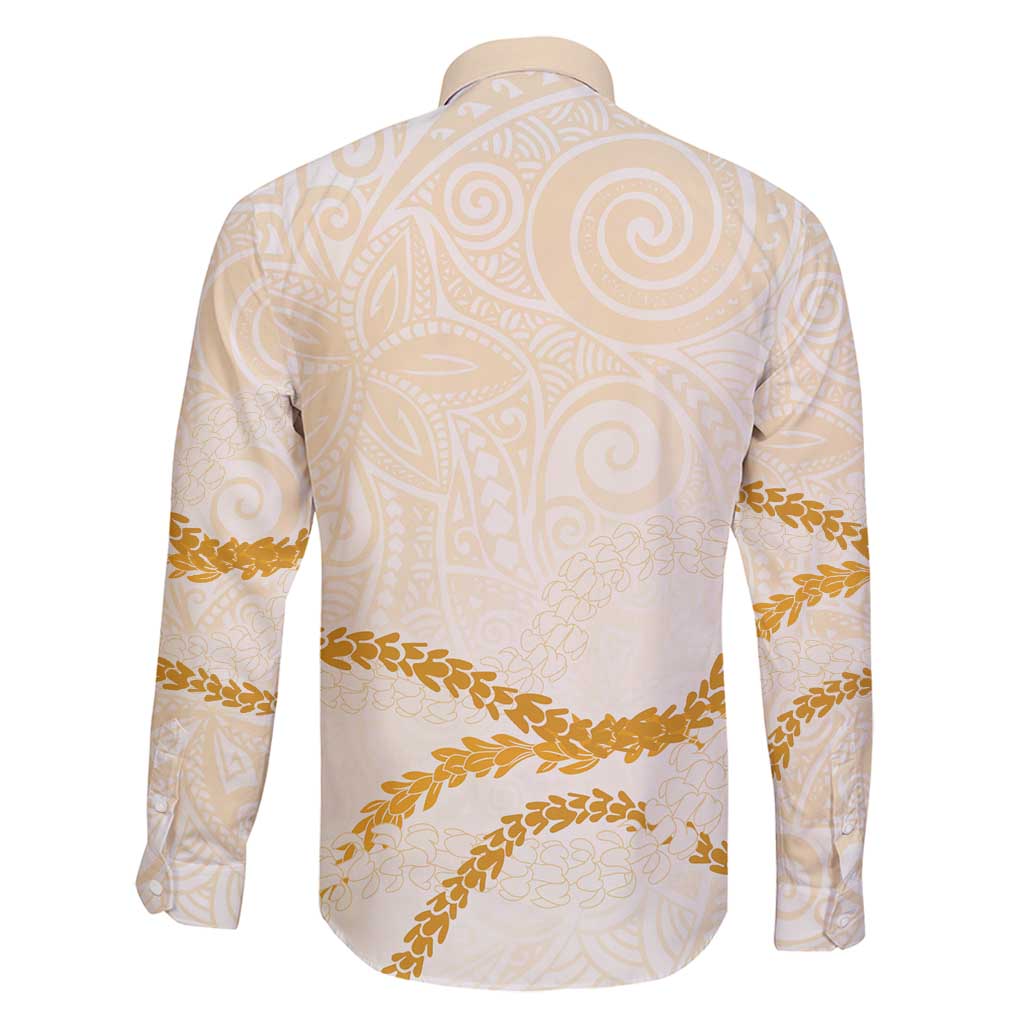 Aloha Lei Mikioi Family Matching Puletasi and Hawaiian Shirt Gold Polynesian Tribal Tatau Pattern