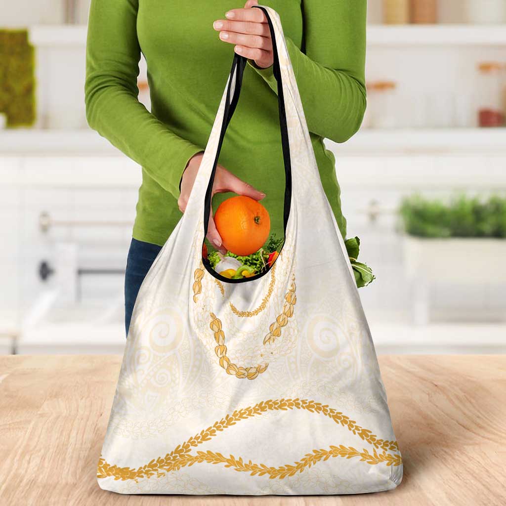 Aloha Lei Mikioi Grocery Bag Gold Polynesian Tribal Tatau Pattern LT9 - Polynesian Pride
