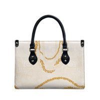 Aloha Lei Mikioi Leather Bag Gold Polynesian Tribal Tatau Pattern - Polynesian Pride