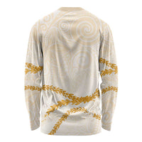 Aloha Lei Mikioi Long Sleeve Shirt Gold Polynesian Tribal Tatau Pattern LT9 - Polynesian Pride