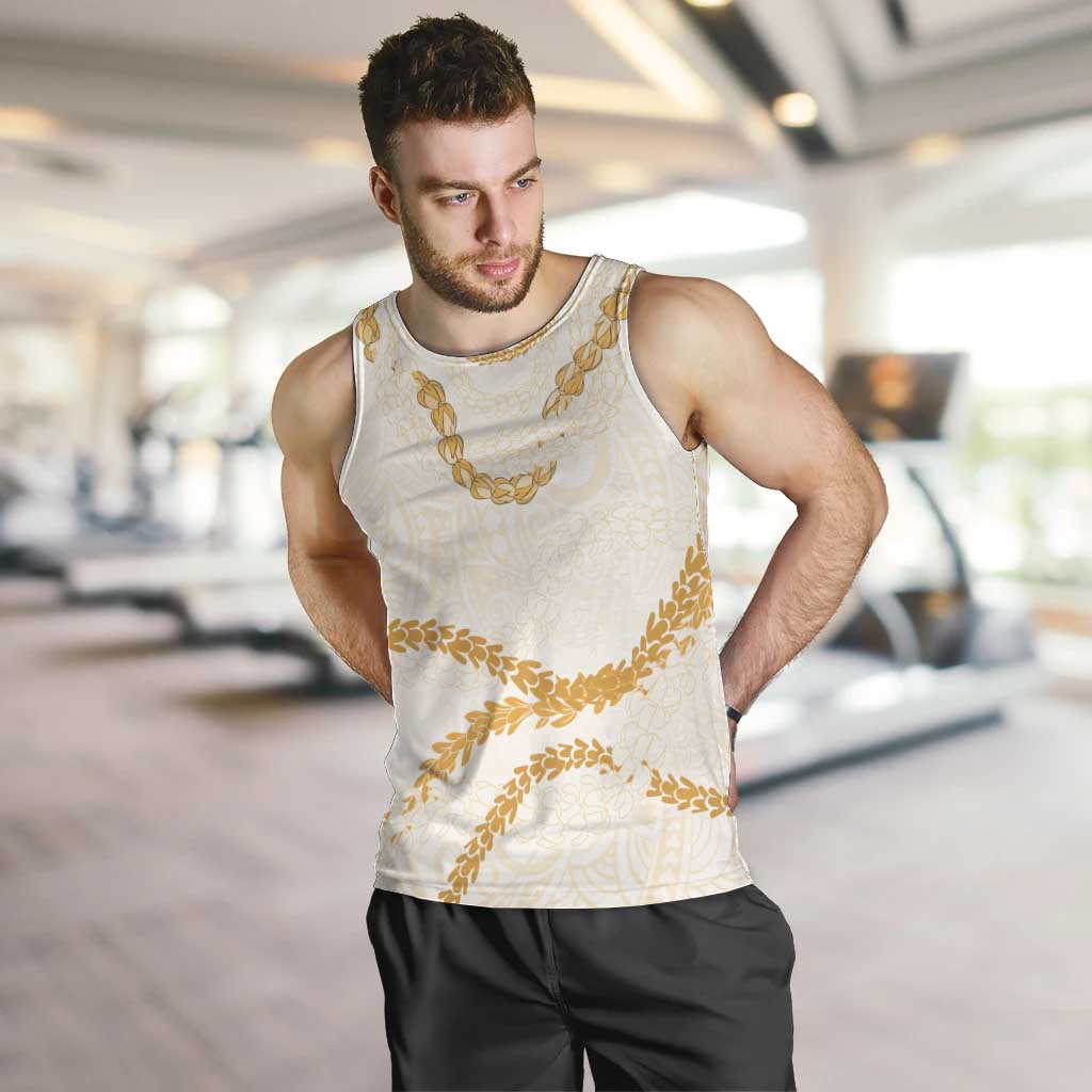 Aloha Lei Mikioi Men Tank Top Gold Polynesian Tribal Tatau Pattern LT9 Gold - Polynesian Pride