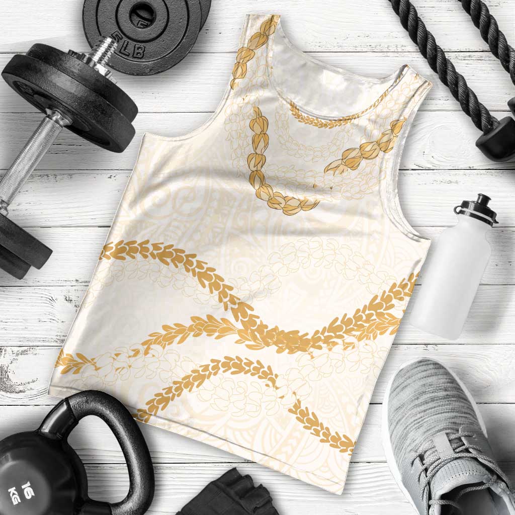 Aloha Lei Mikioi Men Tank Top Gold Polynesian Tribal Tatau Pattern LT9 - Polynesian Pride