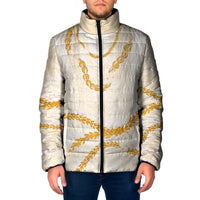 Aloha Lei Mikioi Padded Jacket Gold Polynesian Tribal Tatau Pattern LT9 Men Gold - Polynesian Pride