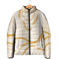 Aloha Lei Mikioi Padded Jacket Gold Polynesian Tribal Tatau Pattern LT9 - Polynesian Pride