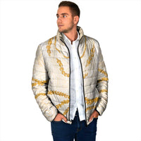 Aloha Lei Mikioi Padded Jacket Gold Polynesian Tribal Tatau Pattern LT9 - Polynesian Pride