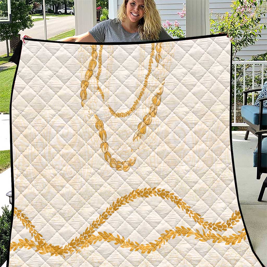 Aloha Lei Mikioi Quilt Gold Polynesian Tribal Tatau Pattern