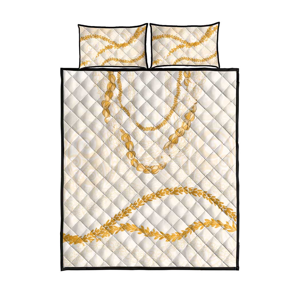 Aloha Lei Mikioi Quilt Bed Set Gold Polynesian Tribal Tatau Pattern LT9 - Polynesian Pride