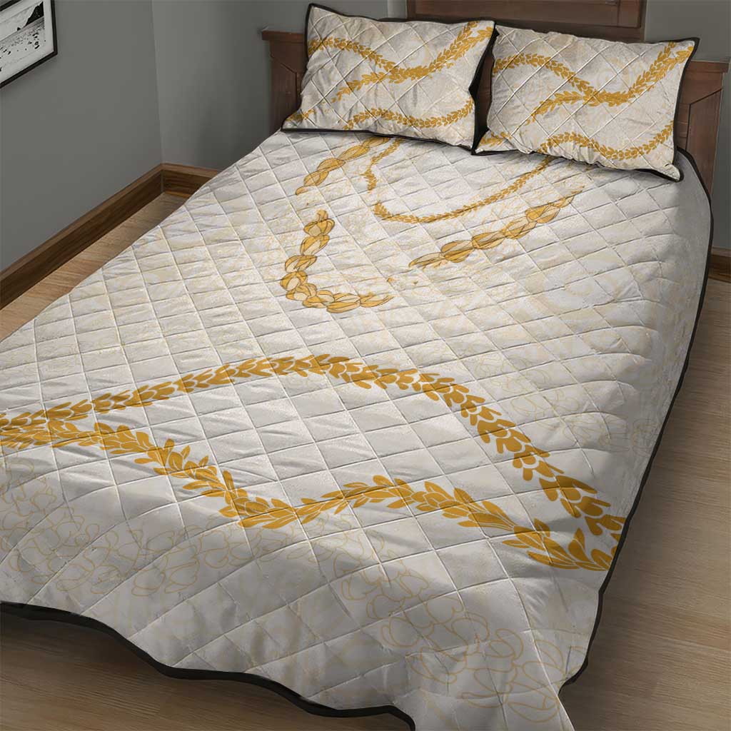 Aloha Lei Mikioi Quilt Bed Set Gold Polynesian Tribal Tatau Pattern LT9 - Polynesian Pride