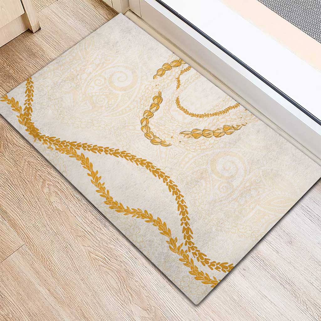 Aloha Lei Mikioi Rubber Doormat Gold Polynesian Tribal Tatau Pattern LT9 - Polynesian Pride