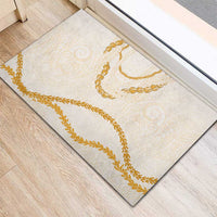 Aloha Lei Mikioi Rubber Doormat Gold Polynesian Tribal Tatau Pattern LT9 - Polynesian Pride