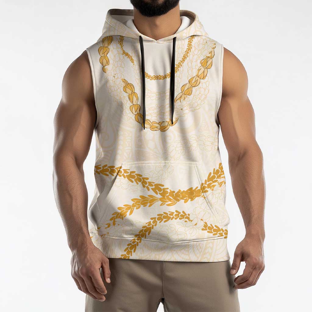 Aloha Lei Mikioi Sleeveless Hoodie Gold Polynesian Tribal Tatau Pattern LT9 - Polynesian Pride