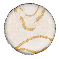 Aloha Lei Mikioi Spare Tire Cover Gold Polynesian Tribal Tatau Pattern