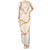 Aloha Lei Mikioi Tank Maxi Dress Gold Polynesian Tribal Tatau Pattern