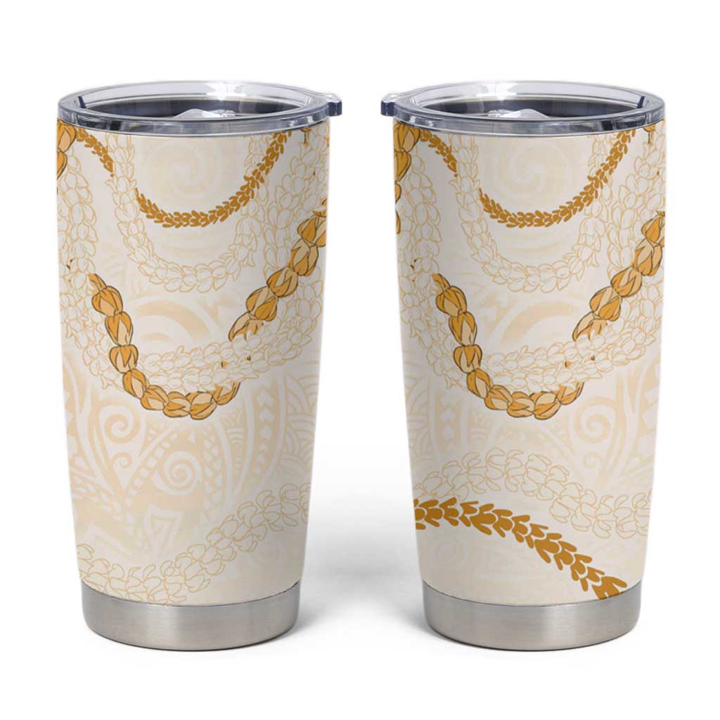 Aloha Lei Mikioi Tumbler Cup Gold Polynesian Tribal Tatau Pattern