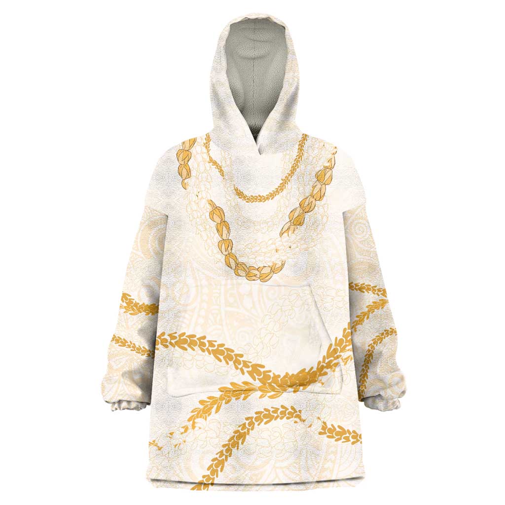 Aloha Lei Mikioi Wearable Blanket Hoodie Gold Polynesian Tribal Tatau Pattern LT9 One Size Gold - Polynesian Pride