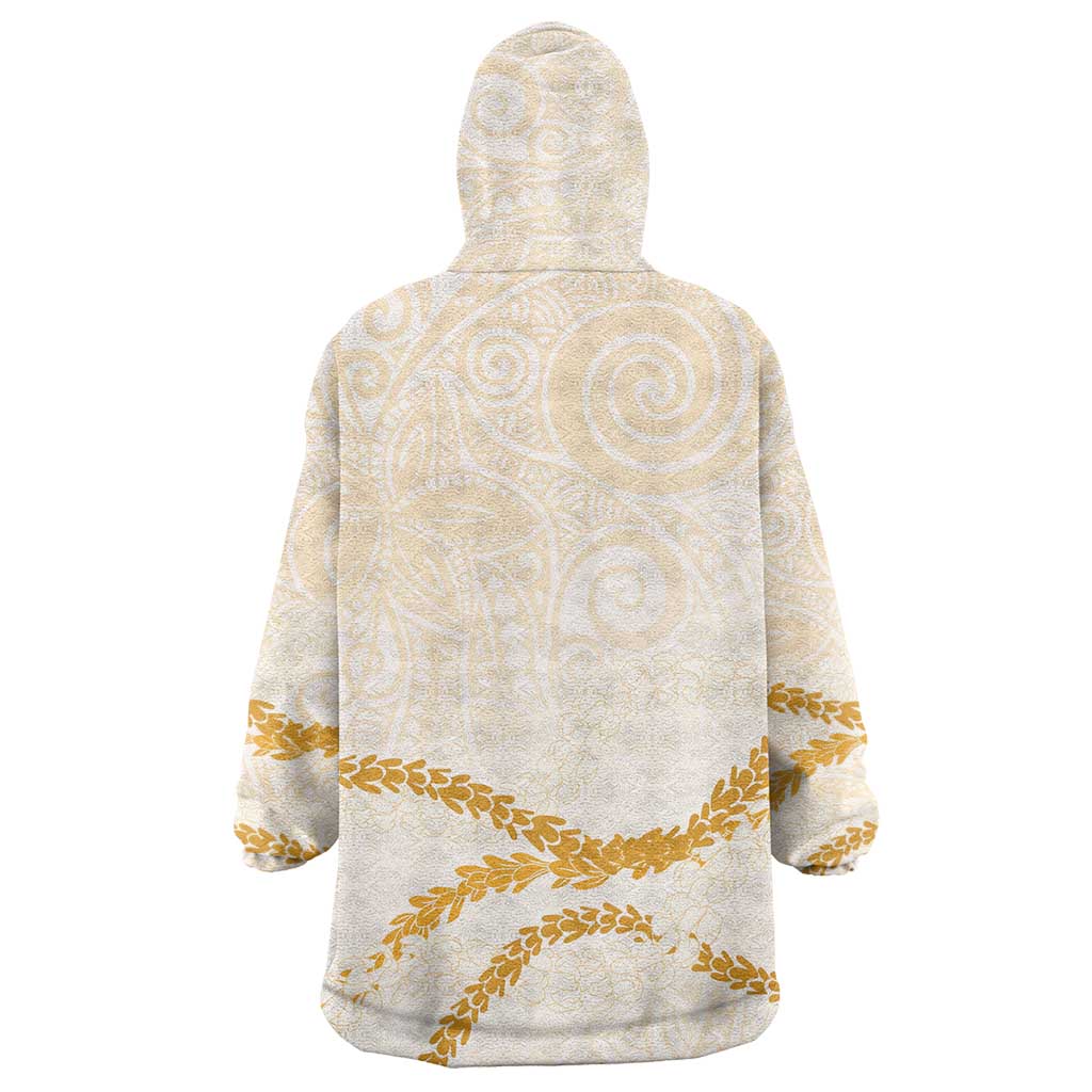 Aloha Lei Mikioi Wearable Blanket Hoodie Gold Polynesian Tribal Tatau Pattern LT9 - Polynesian Pride