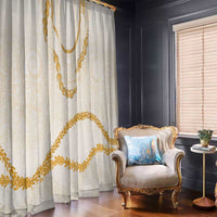 Aloha Lei Mikioi Window Curtain Gold Polynesian Tribal Tatau Pattern LT9 - Polynesian Pride