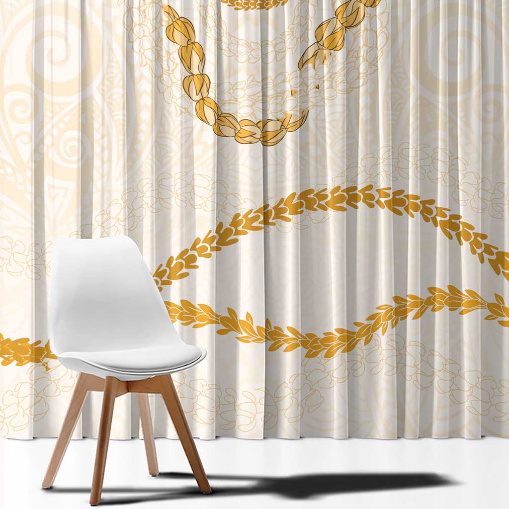 Aloha Lei Mikioi Window Curtain Gold Polynesian Tribal Tatau Pattern LT9 - Polynesian Pride