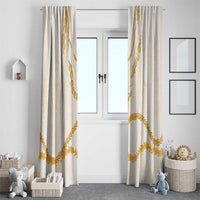 Aloha Lei Mikioi Window Curtain Gold Polynesian Tribal Tatau Pattern LT9 - Polynesian Pride