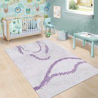 Aloha Lei Mikioi Area Rug Purple Polynesian Tribal Tatau Pattern