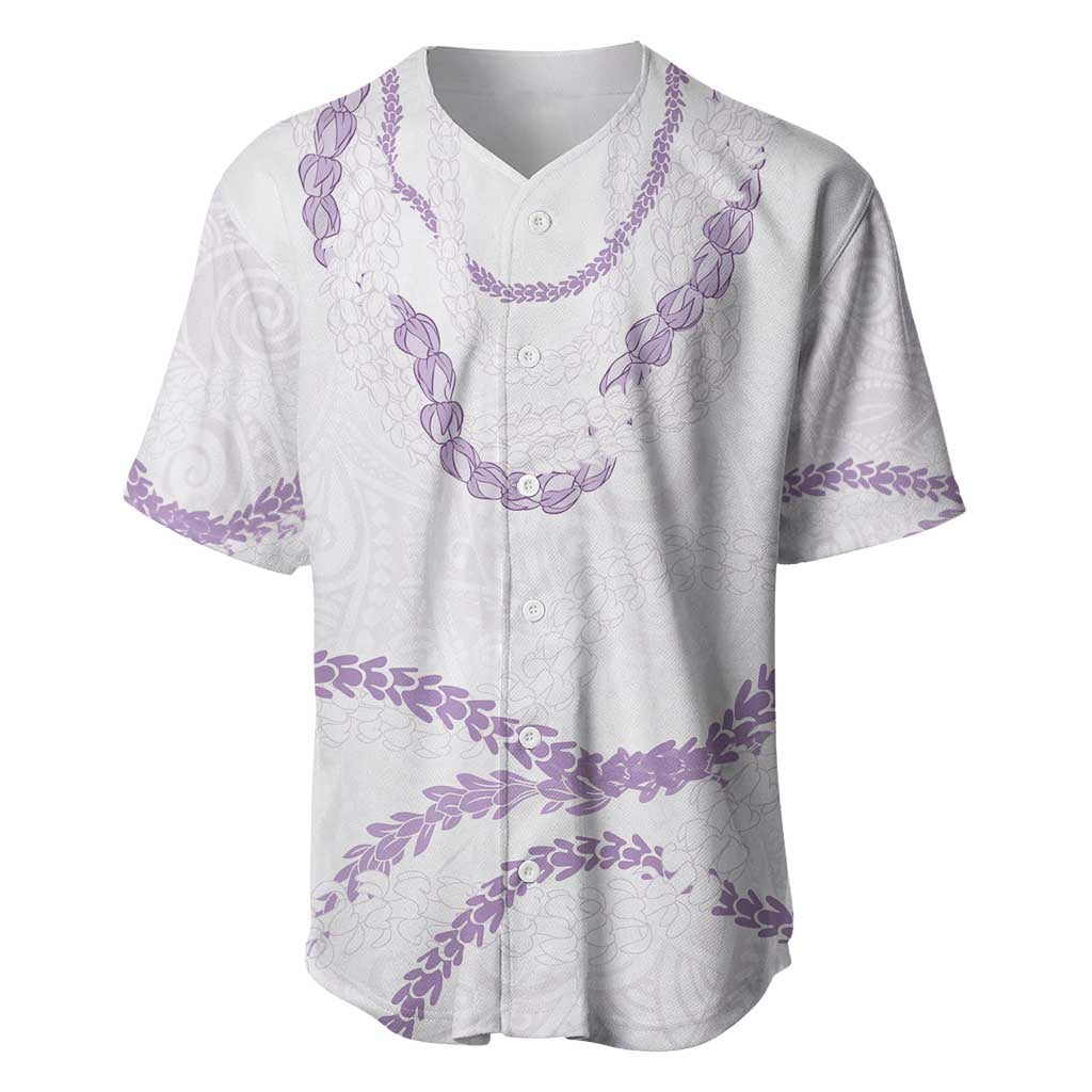 Aloha Lei Mikioi Baseball Jersey Purple Polynesian Tribal Tatau Pattern