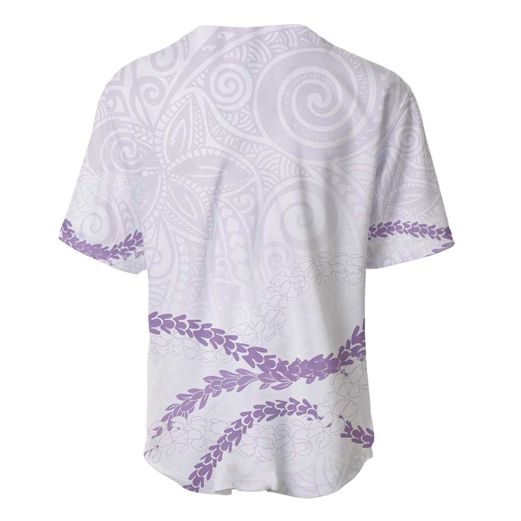 Aloha Lei Mikioi Baseball Jersey Purple Polynesian Tribal Tatau Pattern