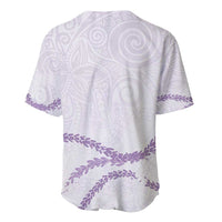 Aloha Lei Mikioi Baseball Jersey Purple Polynesian Tribal Tatau Pattern