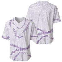 Aloha Lei Mikioi Baseball Jersey Purple Polynesian Tribal Tatau Pattern