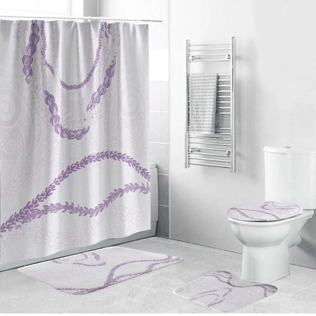 Aloha Lei Mikioi Bathroom Set Purple Polynesian Tribal Tatau Pattern - Polynesian Pride