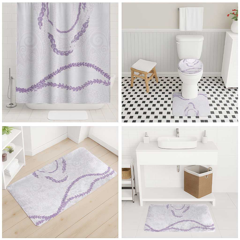 Aloha Lei Mikioi Bathroom Set Purple Polynesian Tribal Tatau Pattern - Polynesian Pride