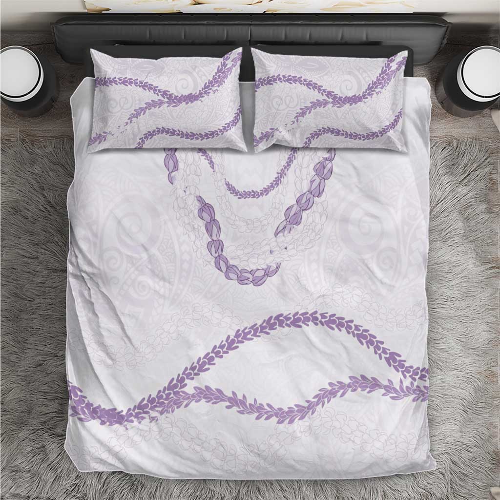 Aloha Lei Mikioi Bedding Set Purple Polynesian Tribal Tatau Pattern