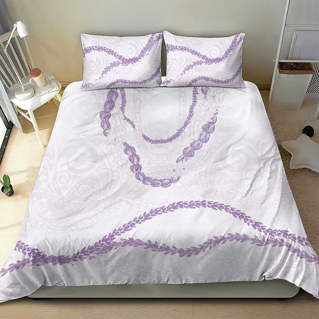 Aloha Lei Mikioi Bedding Set Purple Polynesian Tribal Tatau Pattern