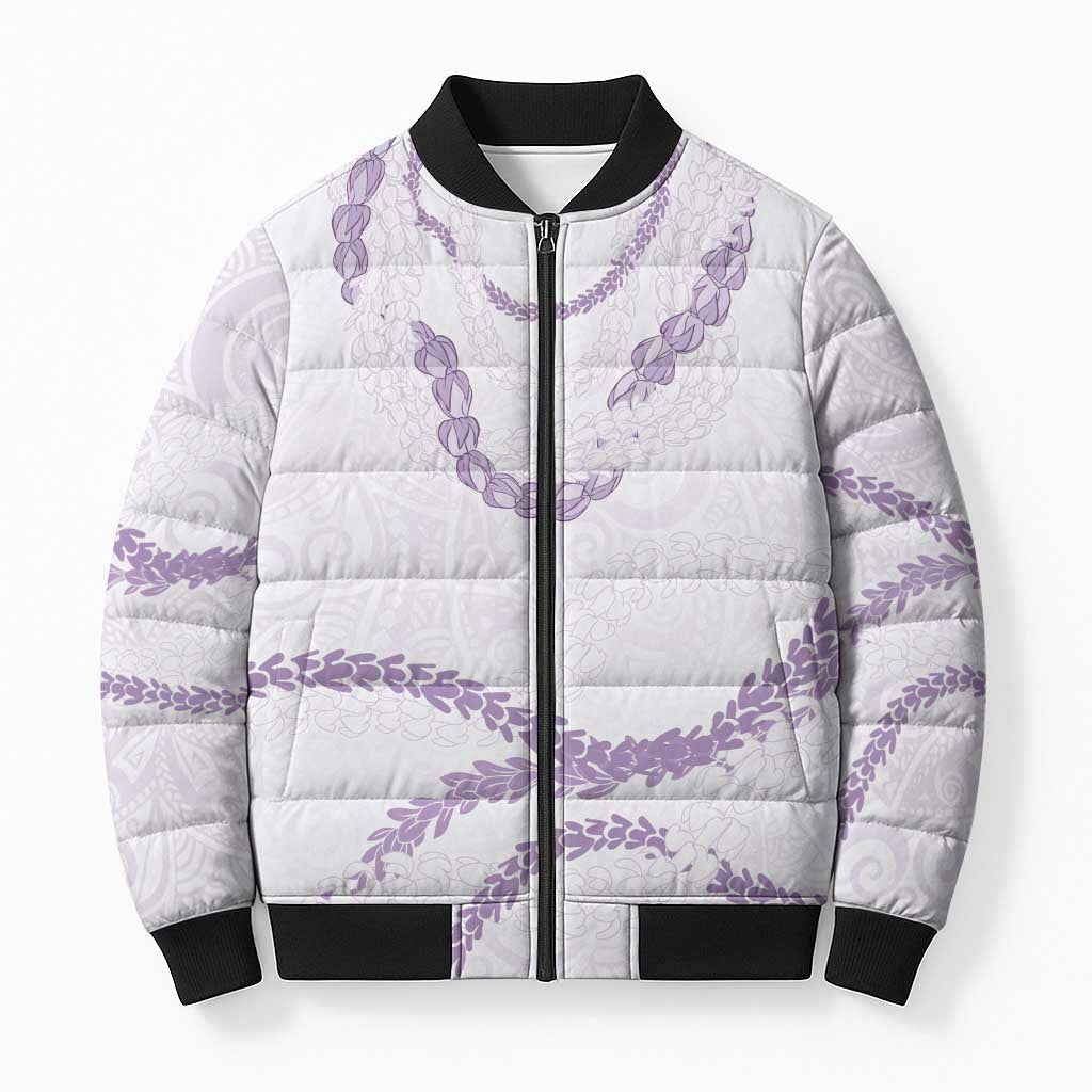 Aloha Lei Mikioi Bomber Puffer Jacket Purple Polynesian Tribal Tatau Pattern LT9 Unisex Purple - Polynesian Pride