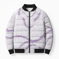 Aloha Lei Mikioi Bomber Puffer Jacket Purple Polynesian Tribal Tatau Pattern LT9 Unisex Purple - Polynesian Pride