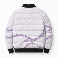 Aloha Lei Mikioi Bomber Puffer Jacket Purple Polynesian Tribal Tatau Pattern LT9 - Polynesian Pride