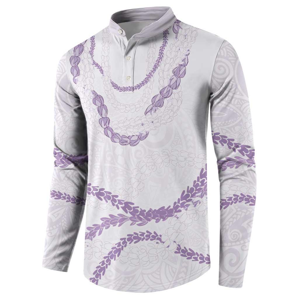Aloha Lei Mikioi Button Sweatshirt Purple Polynesian Tribal Tatau Pattern LT9 - Polynesian Pride