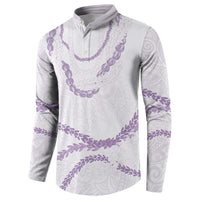 Aloha Lei Mikioi Button Sweatshirt Purple Polynesian Tribal Tatau Pattern LT9 - Polynesian Pride