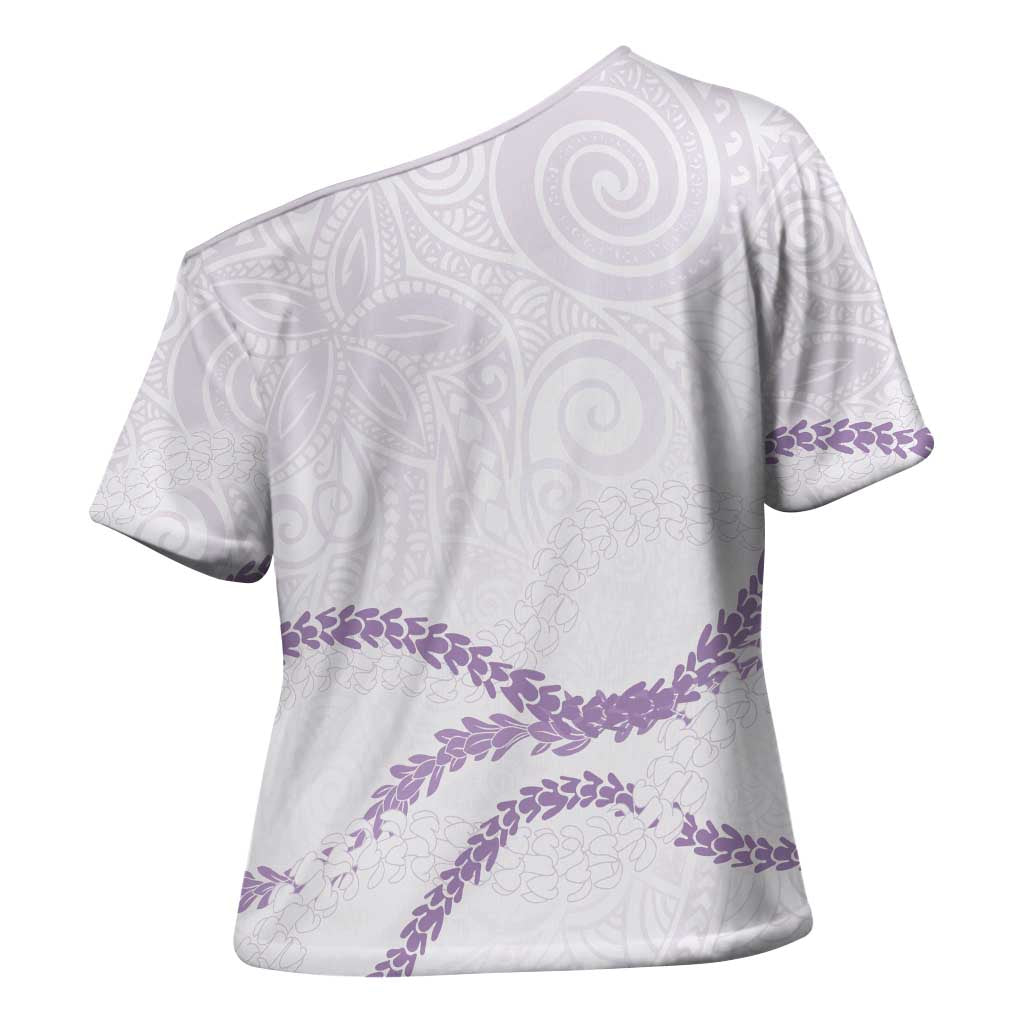 Aloha Lei Mikioi Cross Shoulder Shirt Purple Polynesian Tribal Tatau Pattern LT9 - Polynesian Pride