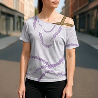 Aloha Lei Mikioi Cross Shoulder Shirt Purple Polynesian Tribal Tatau Pattern LT9 - Polynesian Pride