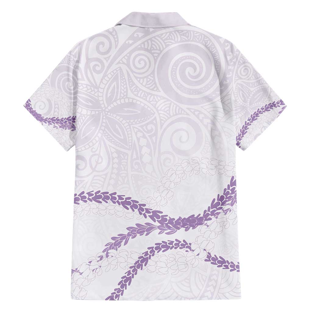 Aloha Lei Mikioi Family Matching Off Shoulder Maxi Dress and Hawaiian Shirt Purple Polynesian Tribal Tatau Pattern