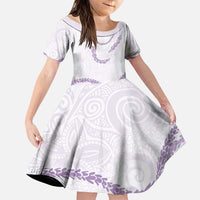 Aloha Lei Mikioi Family Matching Puletasi and Hawaiian Shirt Purple Polynesian Tribal Tatau Pattern