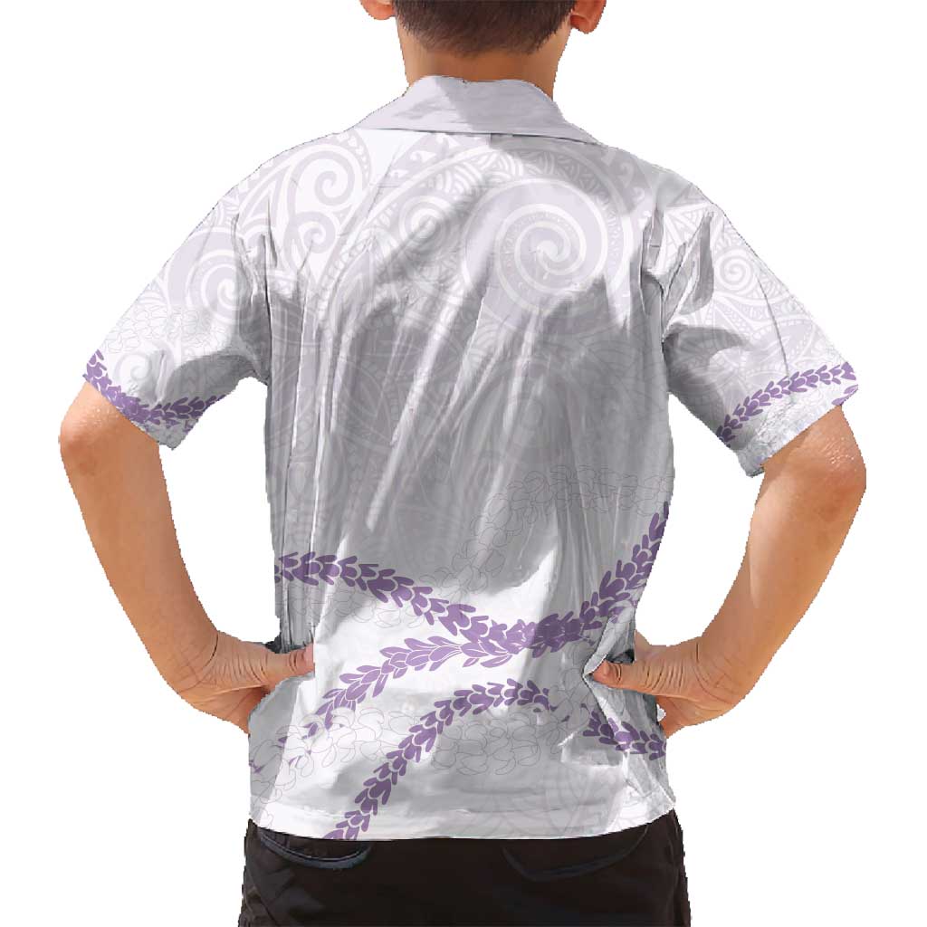 Aloha Lei Mikioi Family Matching Summer Maxi Dress and Hawaiian Shirt Purple Polynesian Tribal Tatau Pattern