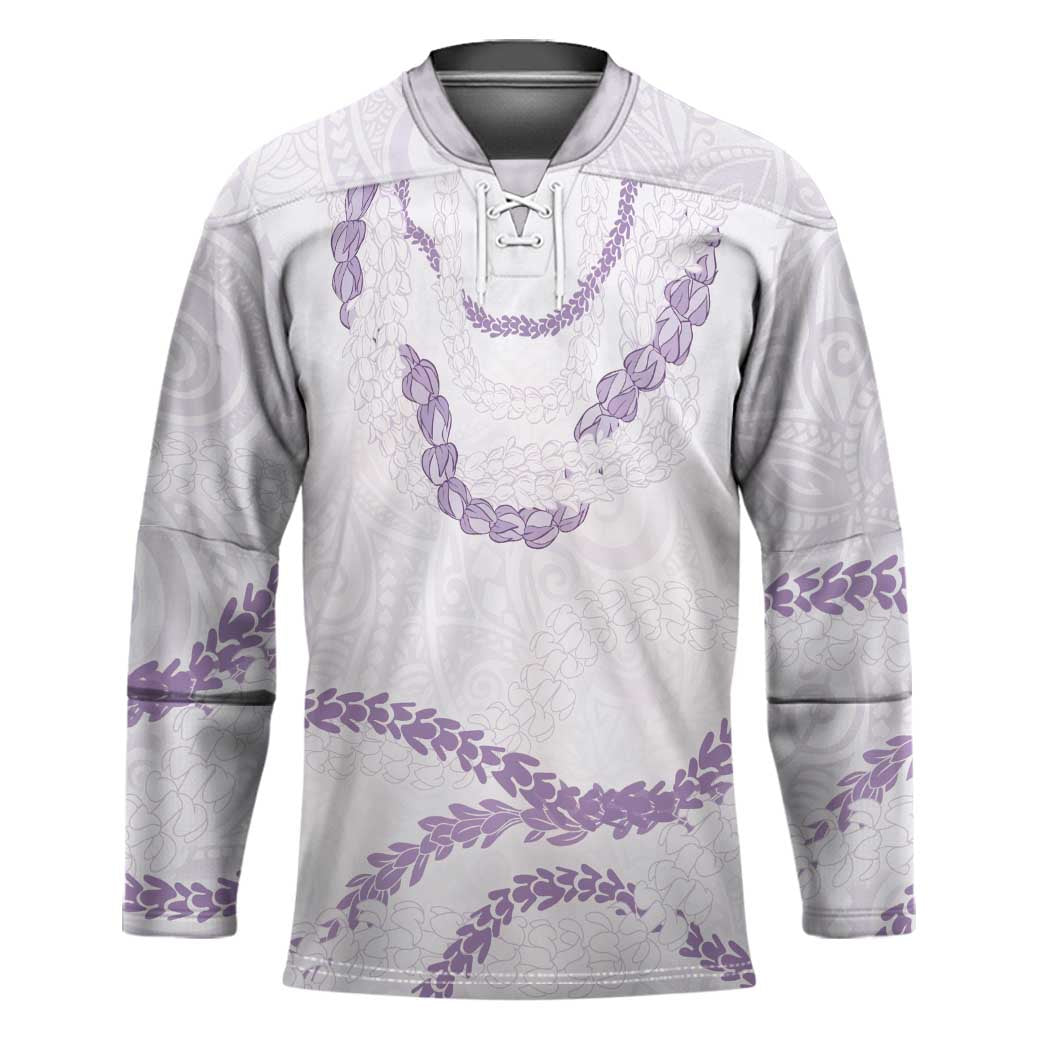 Aloha Lei Mikioi Hockey Jersey Purple Polynesian Tribal Tatau Pattern - Polynesian Pride