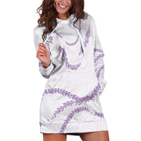 Aloha Lei Mikioi Hoodie Dress Purple Polynesian Tribal Tatau Pattern