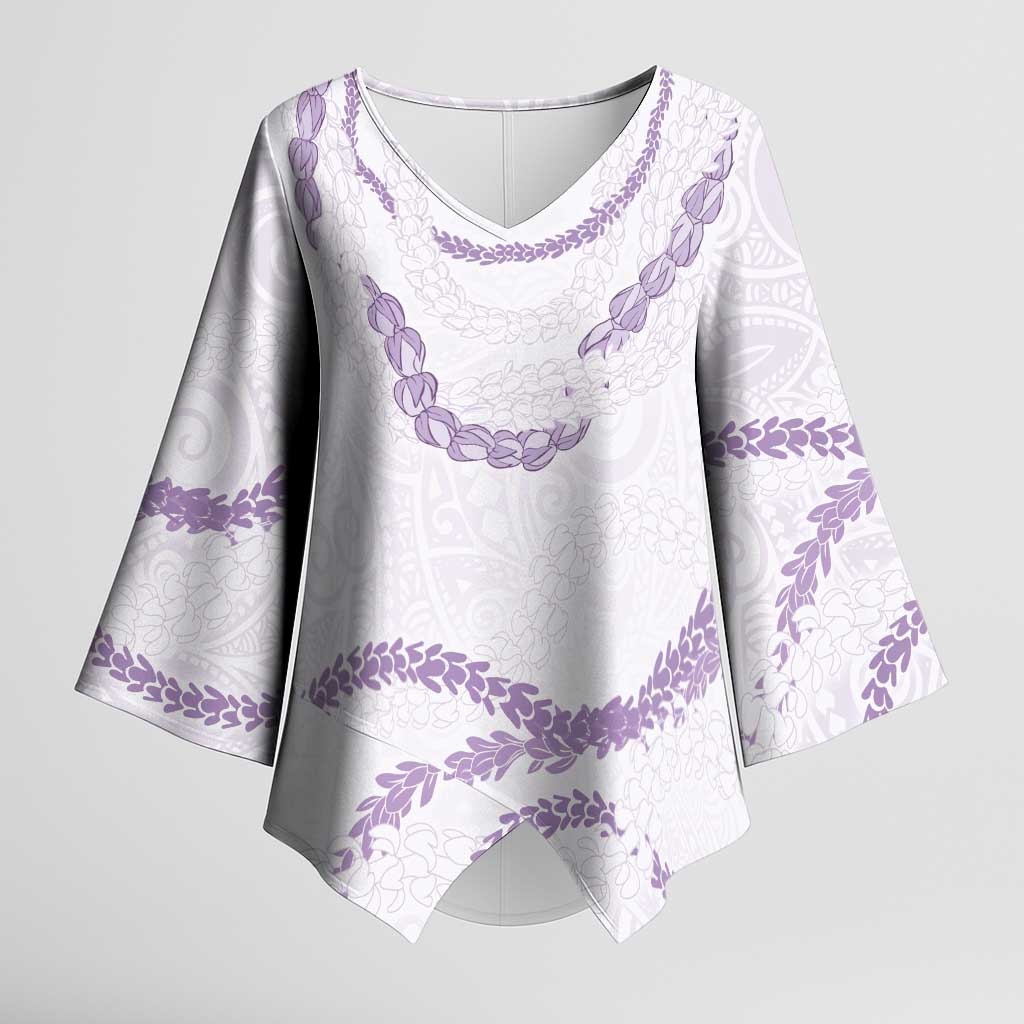 Aloha Lei Mikioi Kimono Sleeve Blouse Purple Polynesian Tribal Tatau Pattern LT9 Female Purple - Polynesian Pride