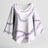 Aloha Lei Mikioi Kimono Sleeve Blouse Purple Polynesian Tribal Tatau Pattern LT9 Female Purple - Polynesian Pride