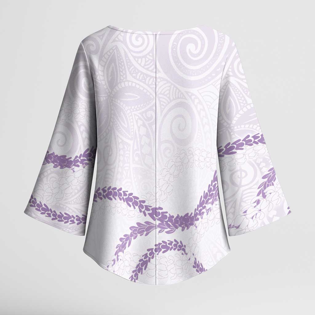 Aloha Lei Mikioi Kimono Sleeve Blouse Purple Polynesian Tribal Tatau Pattern LT9 - Polynesian Pride