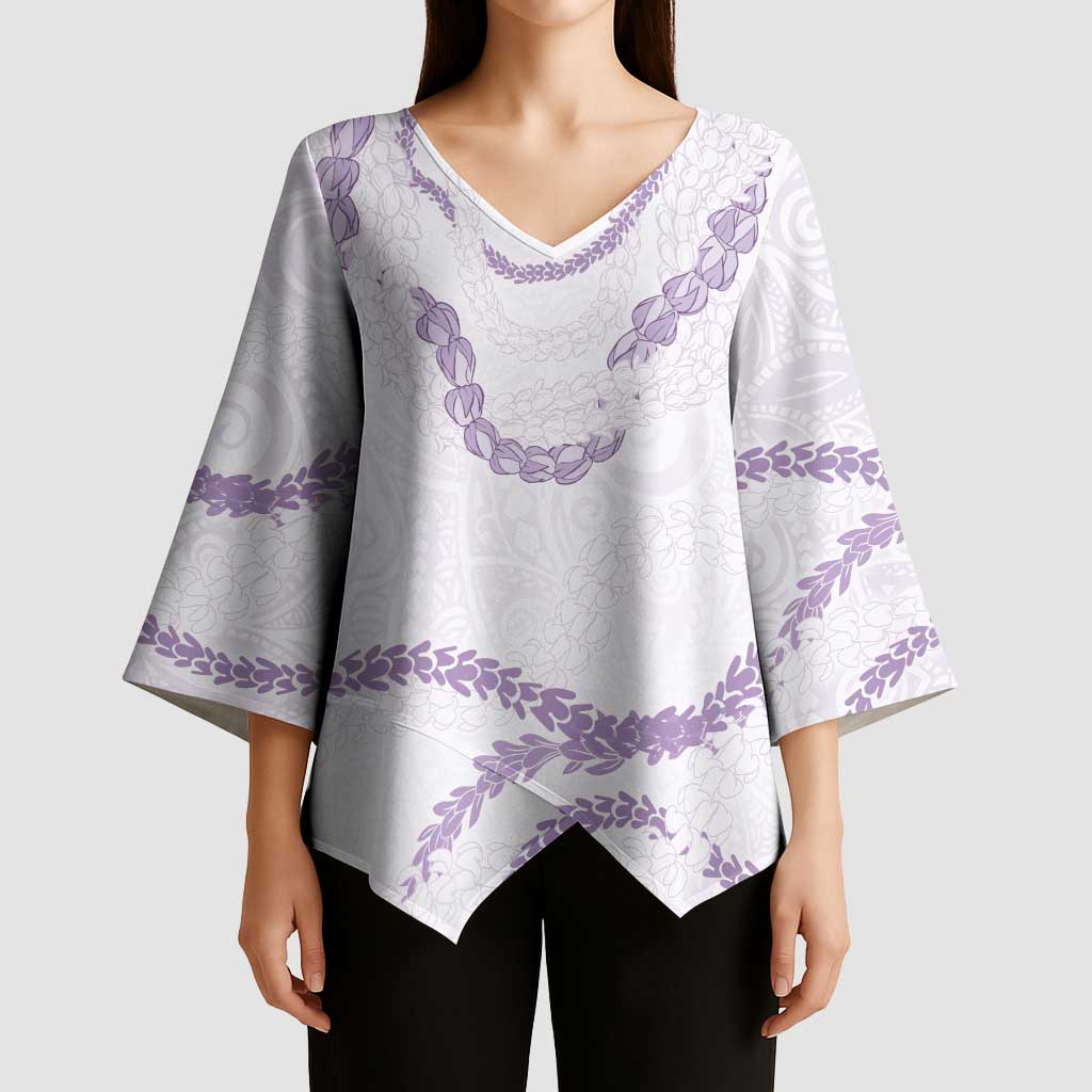 Aloha Lei Mikioi Kimono Sleeve Blouse Purple Polynesian Tribal Tatau Pattern LT9 - Polynesian Pride
